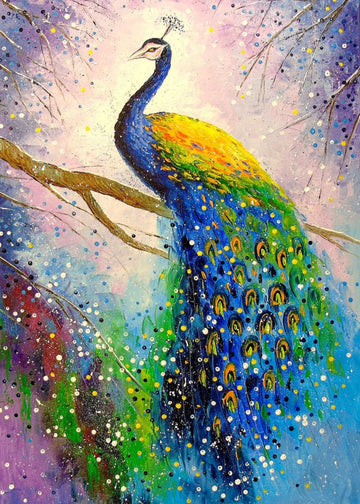 Vibrant Peacock Plumage - 5D Diamond Painting Kit