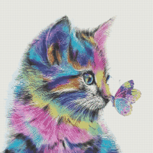 Kitten's Butterfly Encounter - 5D Diamond Painting Kit