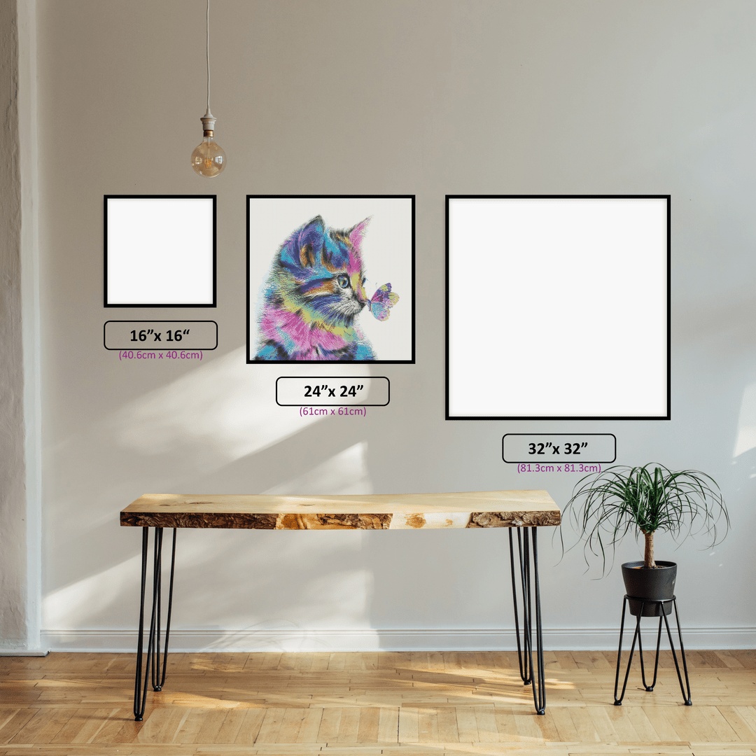 Kitten's Butterfly Encounter - 5D Diamond Painting Kit